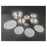 Stainless steel bowls, 4 lids