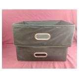 2 black cloth baskets 17 x 6 x 12
