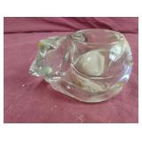 Glass cat candle holder