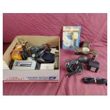 AC adapter, rolling caster, flashing bulb and