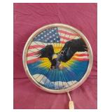 Eagle lighted metal sign. Works 11.5"