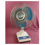 Galaxy 12" oscillating table fan. Powers on