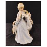 Vintage 1980s Ceramic Music Box Medieval Princess