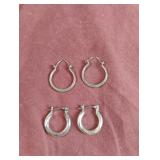 Silver colored hoop earrings