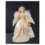 20" tall golden angel doll on base