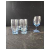 Libbey blue glassware