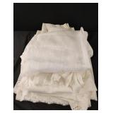 Cream and white lace curtains