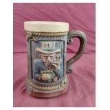 Smoking Poker Pete Ceramic Beer Stein Tree Mug