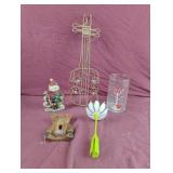 Bear light cover, glass candle holder, metal