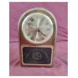 Wood desk clock. Battery operated. Works