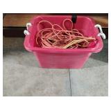 Extension cords in a rope handled tote