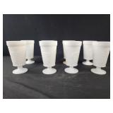 VINTAGE MILK GLASS FOOTED Set of 8! Globets
