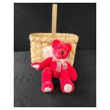 Basket and red angel teddy bear