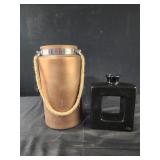 Home decor black vase 7", brown table top decor