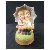 Vintage Wind up  Music Box - Boy Girl  Dog