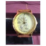 Lotus Quartz Mickey Mouse leather band watch