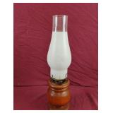Vintage wood oil lamp