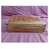 Wood jewelry box 10 x 3 x 6