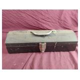 Metal tool box with handle 16 x 4 x 6