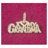 I Heart MY Grandma gold charm - 14k