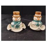 Snowman taper candle holders 3"
