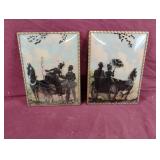 Vintage Set of Curved Glass Silhouette Reverse