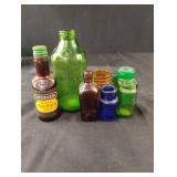 Vintage colored bottles