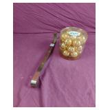 Gold balls and a wreath hanger