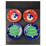 11" Gibson snowman and Christmas tree plates 4