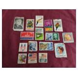Vintage postmarked U.S. postage stamps