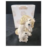 Stone critters mom and baby unicorn, moms horn