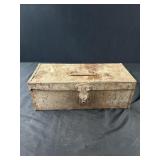 Vintage Metal Tool Box Full of Miscellaneous
