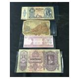 Lot of 4 Bank Notes - Various Nations