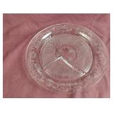 Vintage Indiana Glass-Daisy divided plates. Set
