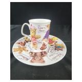 My Favorite Teddies" cup and saucer set designed