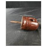 Vintage Ceramic Porcelain  Insulator brown