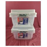 2-Hefty 18 qt storage containers with lids