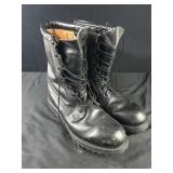 Black Leather Patton Boots Size 12