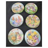 6 Vintage Avon 5" Easter collectible plates 1991