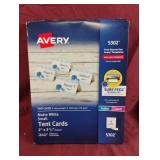 Matte white small tent cards 2 x 3.5. 5-160 ct