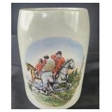 Stoneware Beer Stein Mug with English Fox Hunt