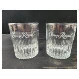 2 Crown Royal whiskey glasses