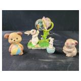 Avon puppy with Ball, bunny figurines