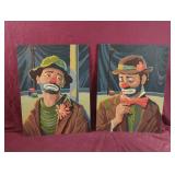 Clown paintings 12 x 16