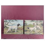 Hunting dogs paintings 16 x 12