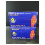 2 pks 100 ct ea Sunset vinyl gloves size medium