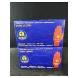 2 pks 100 ct ea Sunset vinyl gloves size medium
