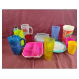 Plastic cups and bowls
