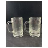 2 Glass Beer Mugs