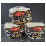 3 packs 200 ct each basket style coffee filters